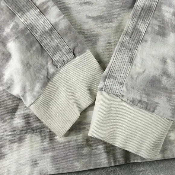 Athleta Farallon Printed Sweatshirt Sz 3XL Crewneck Gray Cream Heavyweight Crop - Picture 3 of 6